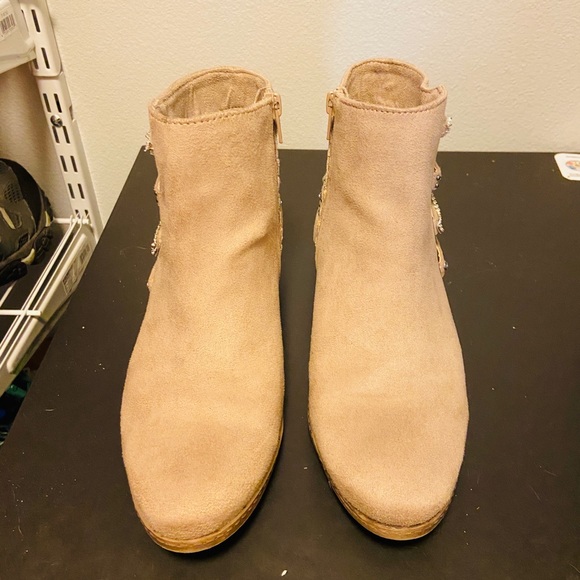 tan suede booties - Picture 4 of 5